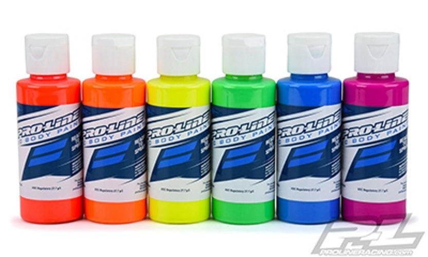 Pro-Line 6323-03 RC Body Airbrush Paint Fluorescent Color Set (6) - PowerHobby