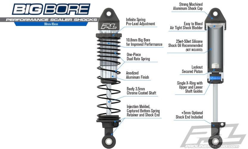 Pro-Line 6343-00 Big Bore Scaler Shocks (90mm-95mm) For 1/10 Rock Crawlers - PowerHobby