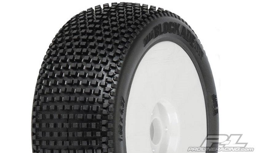 Pro-line 9039-33 Blockade M4 Soft Off-Road Buggy Tires Mounted On V2 White Wheels - PowerHobby