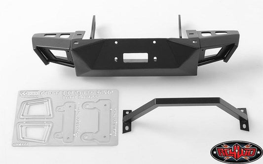 RC4WD VV-C0257 Metal Front Bumper (Black) for Axial SCX10 I SCX10 II - PowerHobby