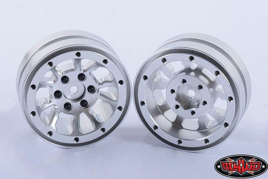 RC4WD Z-W0179 Silver 1.9 Universal Beadlock Wheel (D2) (2) - PowerHobby