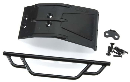 RPM 73042 Front Bumper & Skid Plate Black Losi TEN-SCTE/TEN-SCTE 2.0 - PowerHobby