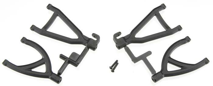 RPM 80602 Rear Upper & Lower A-Arms Black Traxxas 1/16 E-Revo - PowerHobby