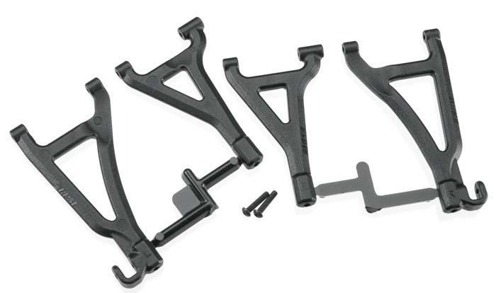 RPM 80692 Front Upper & Lower A-Arm Set Black Traxxas 1/16 E-Revo - PowerHobby