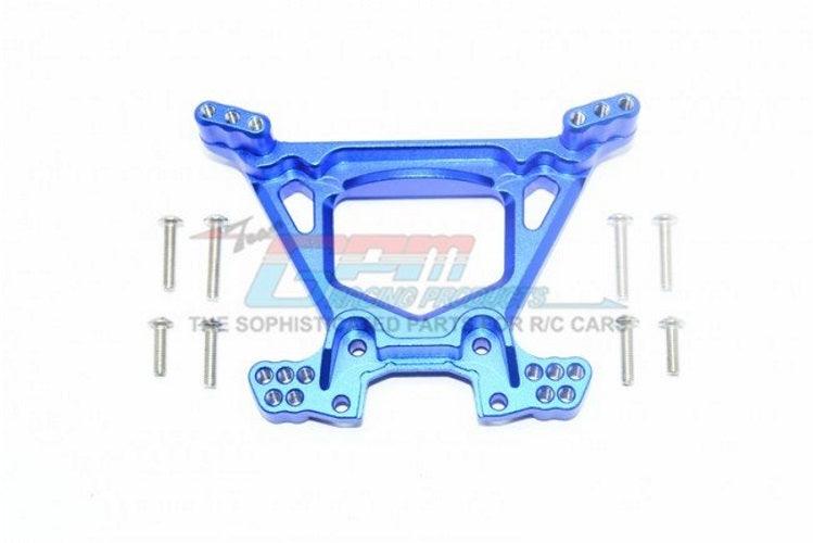 GPM RUS4030-Blue ALUMINUM REAR SHOCK TOWER Traxxas Rustler 4x4 / HOSS - PowerHobby