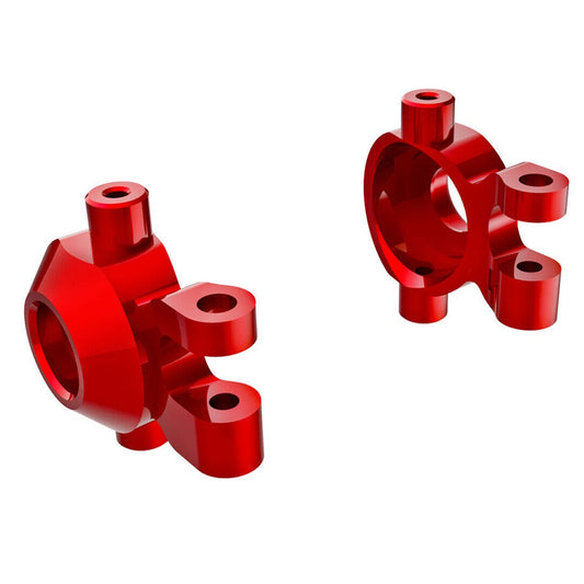Traxxas 9737-RED TRX-4M Aluminum Steering Blocks (Red) - PowerHobby