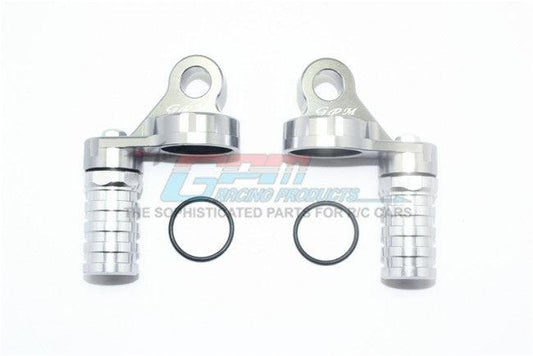 GPM ALUMINUM DAMPER CAP PIGGYBACK RESERVOIRS LOSI 1/6 SUPER BAJA REY GUN SILVER - PowerHobby