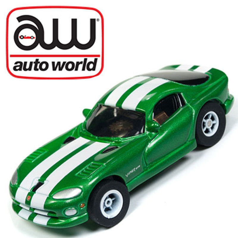 Auto World XTraction 1996 Dodge Viper GTS Green Ho Slot Car SC332 for AFX - PowerHobby