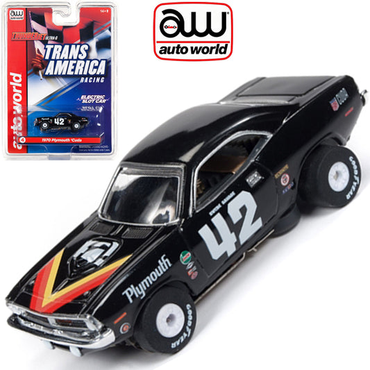 Auto World Plymouth Cuda Dan Gurney Thunderjet AFX Ho Slot Car SC338 - PowerHobby