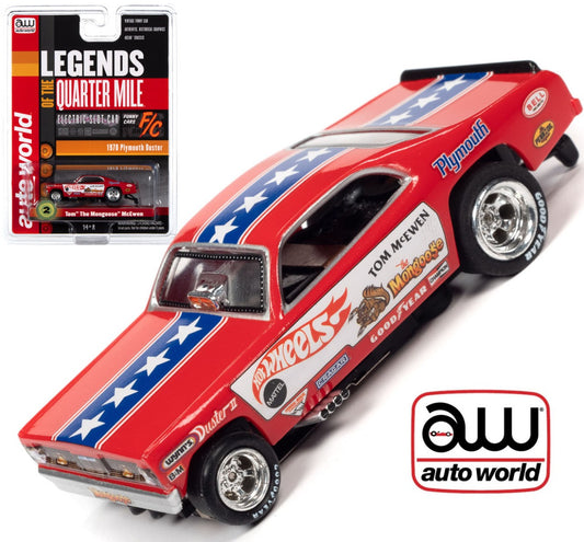 Auto World 4Gear Tom The Mongoose McEwen Plymouth Duster AFX HO Slot Car - PowerHobby