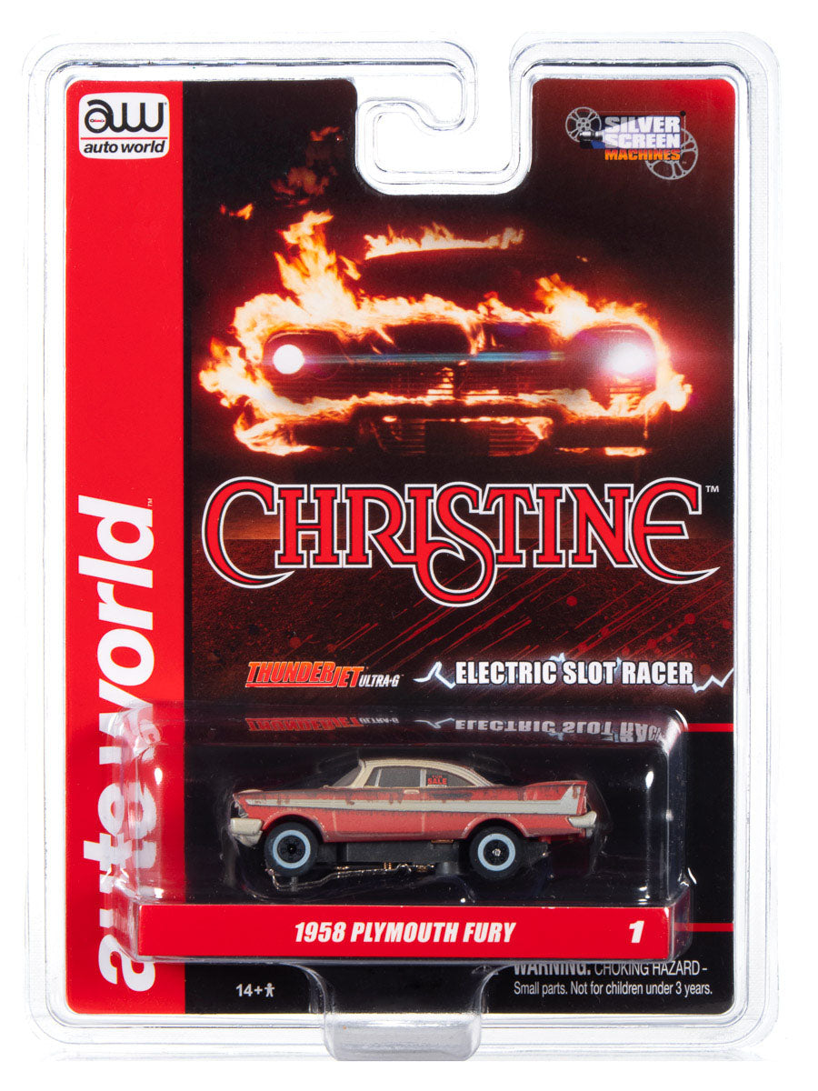 Auto World Thunderjet Plymouth Fury Christine Dirty AFX HO Slot Car SC358 - PowerHobby