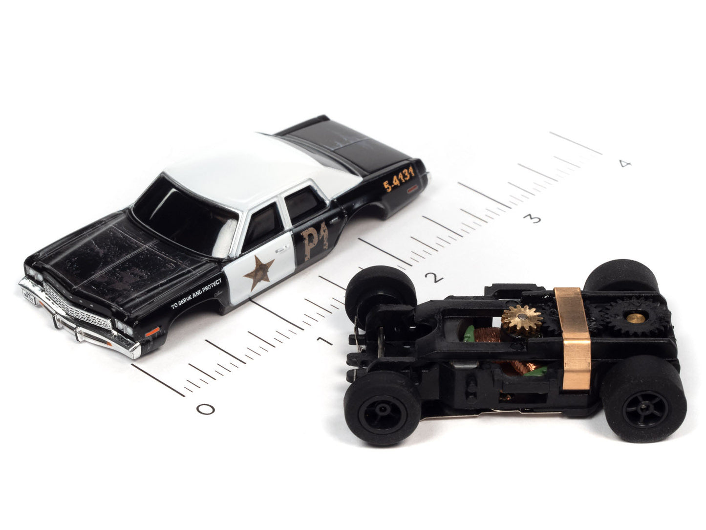 Auto World Blues Mobile 1974 Dodge Monaco R36 HO Slot Car for AFX Xtraction - PowerHobby