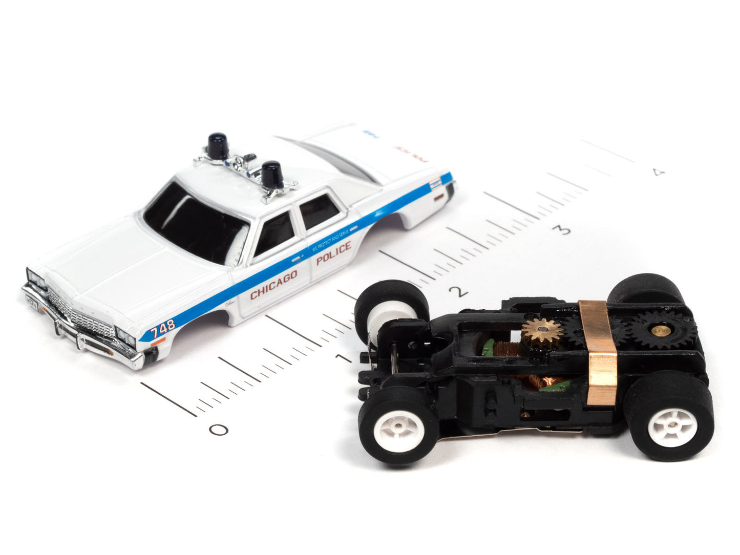 Auto World Chicago Police Dodge Monaco Blue Brothers R36 HO Slot Car for AFX Xtraction - PowerHobby