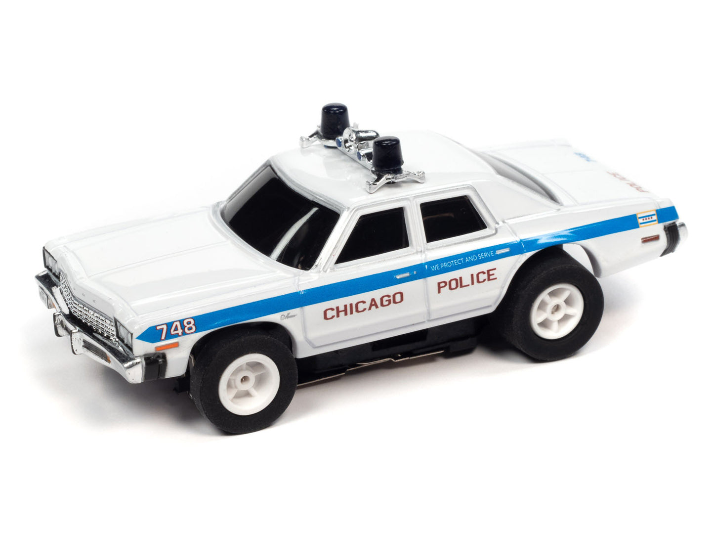 Auto World Chicago Police Dodge Monaco Blue Brothers R36 HO Slot Car for AFX Xtraction - PowerHobby