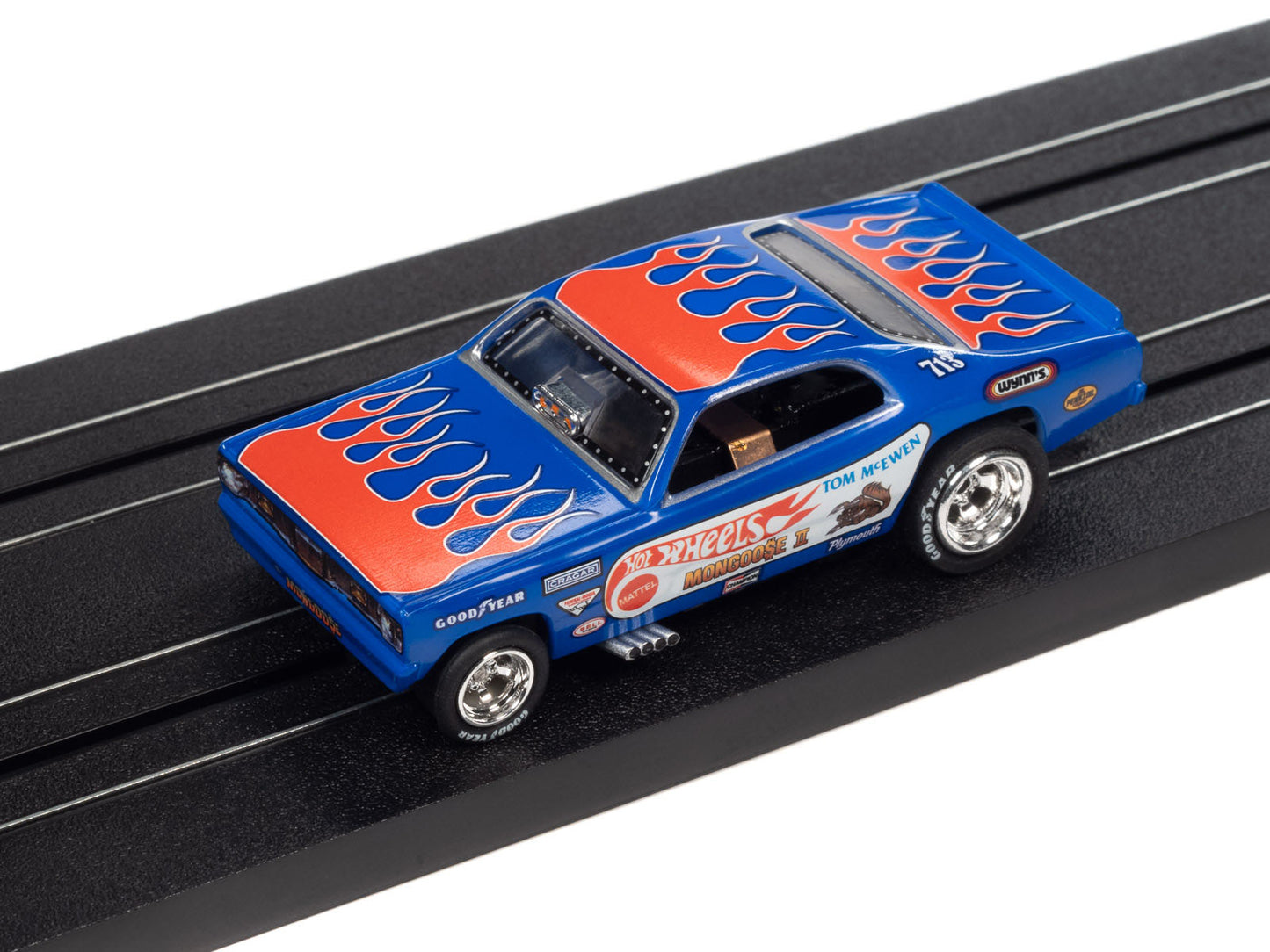 Auto World 4Gear Hot Wheels Tom McEwen Mongoose Plymouth Duster Funny HO Slot Car - PowerHobby