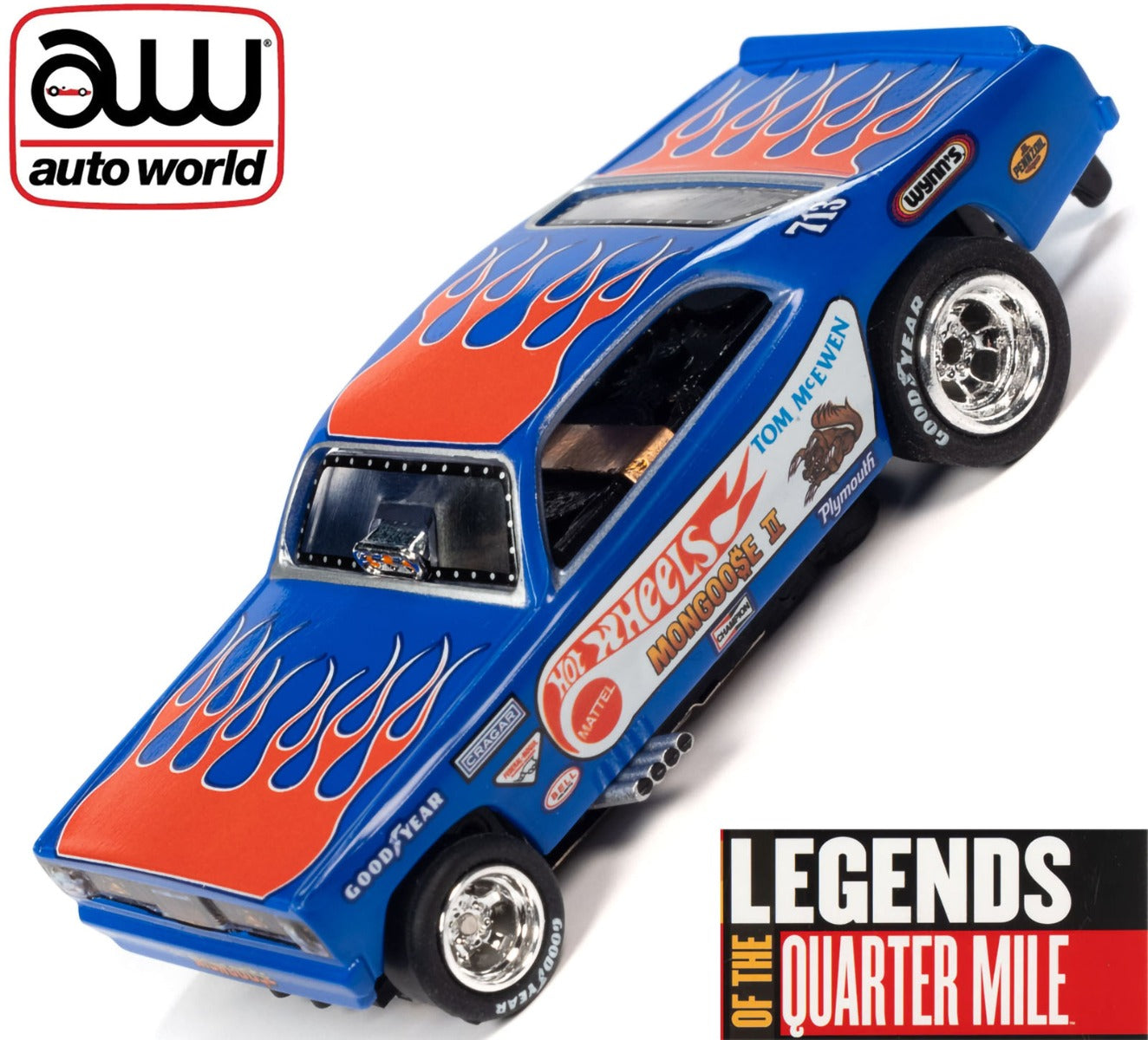 Auto World 4Gear Hot Wheels Tom McEwen Mongoose Plymouth Duster Funny HO Slot Car - PowerHobby