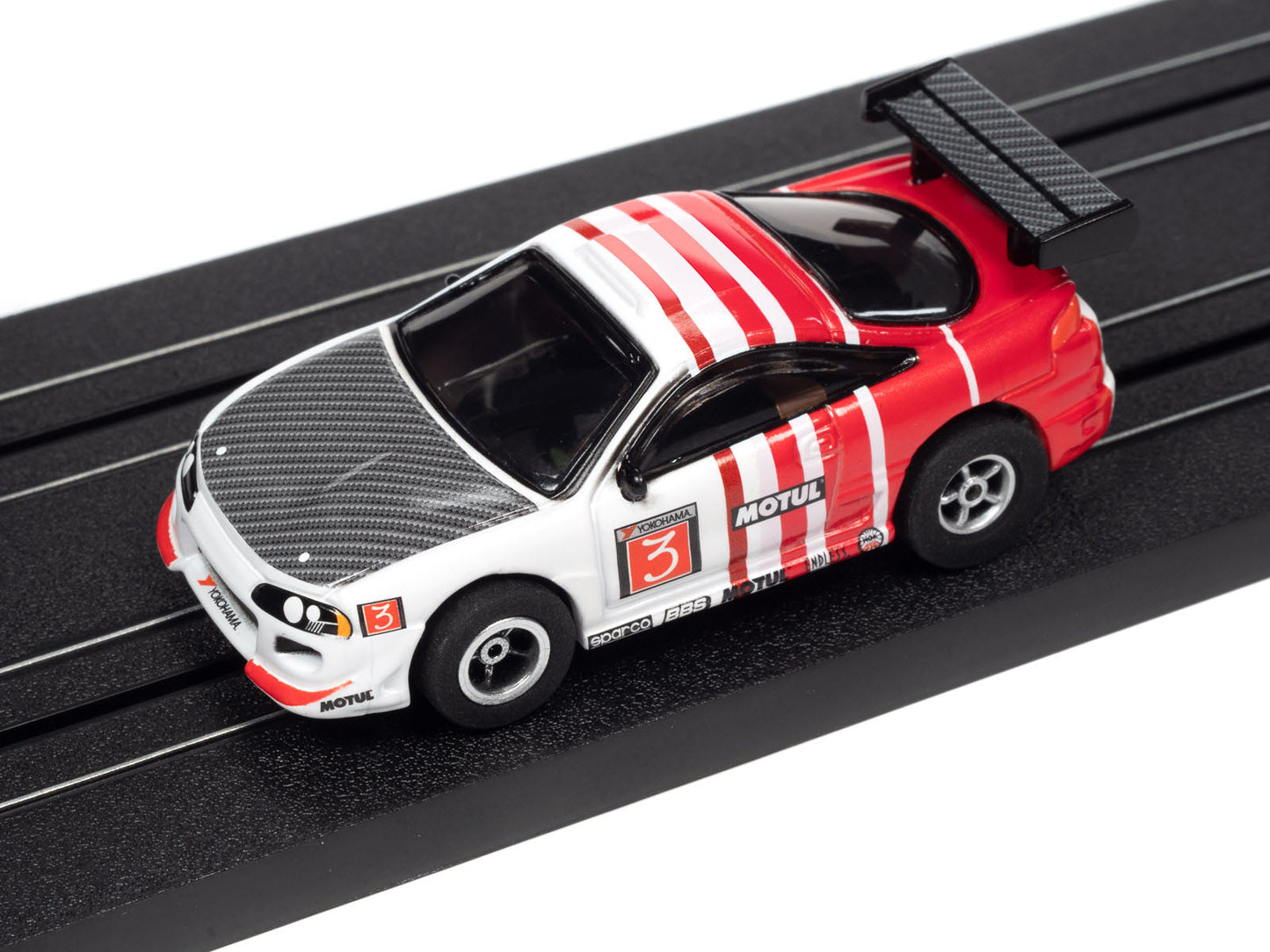 Auto World Mitsubishi Eclipse White Xtraction Import Heat for AFX HO Scale Slot Car SC378 - PowerHobby