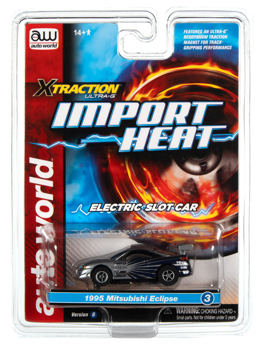 Auto World Mitsubishi Eclipse Xtraction Import Heat for AFX HO Scale Slot Car SC378 - PowerHobby