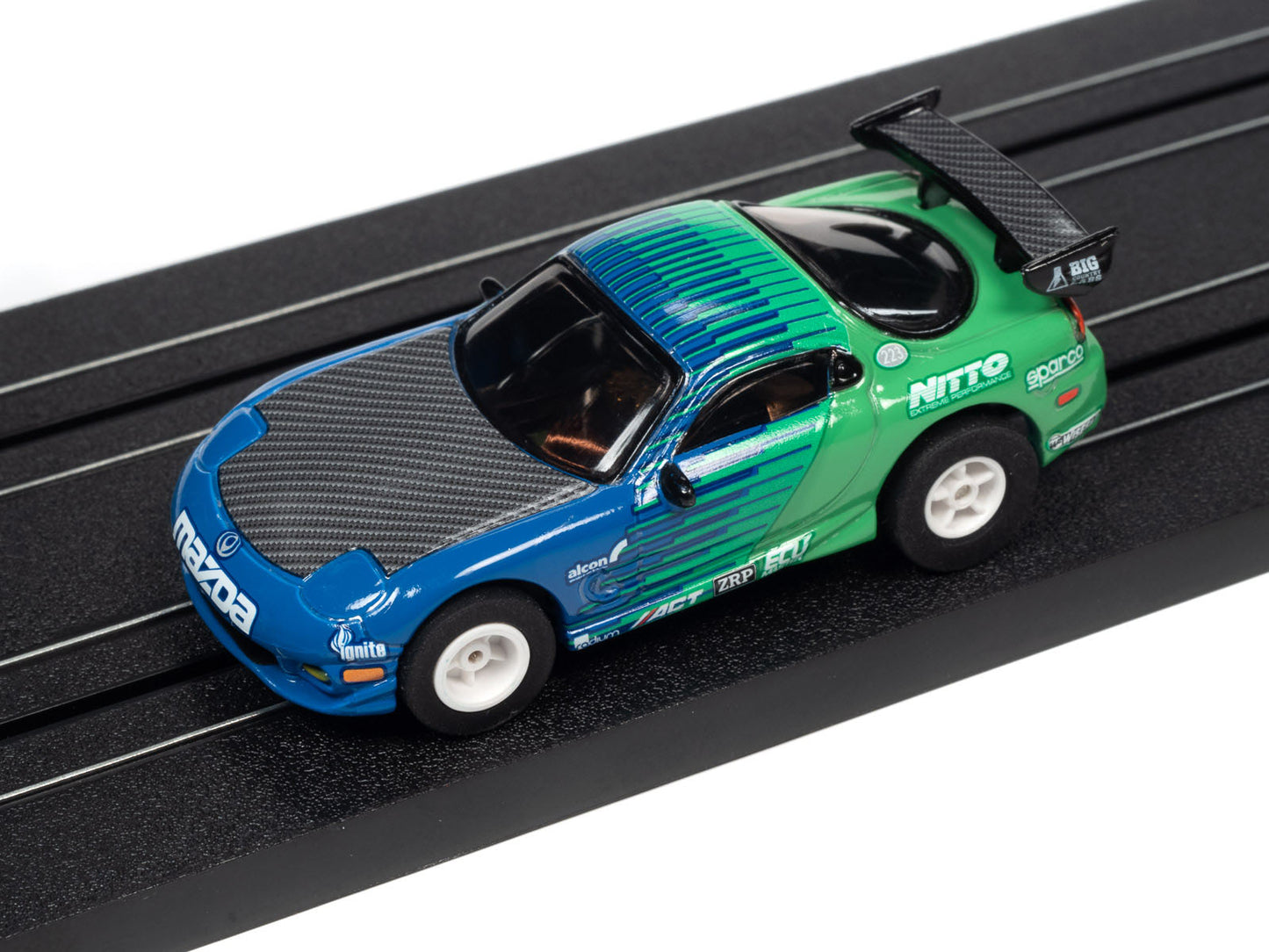 Auto World 1995 Mazda RX7 Green Xtraction Import Heat for AFX HO Scale Slot Car SC378 - PowerHobby