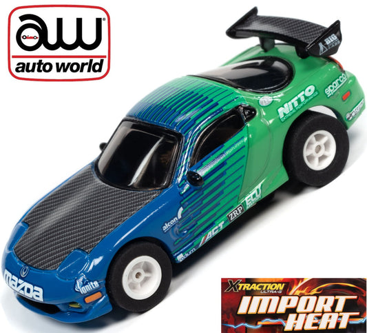 Auto World 1995 Mazda RX7 Green Xtraction Import Heat for AFX HO Scale Slot Car SC378 - PowerHobby