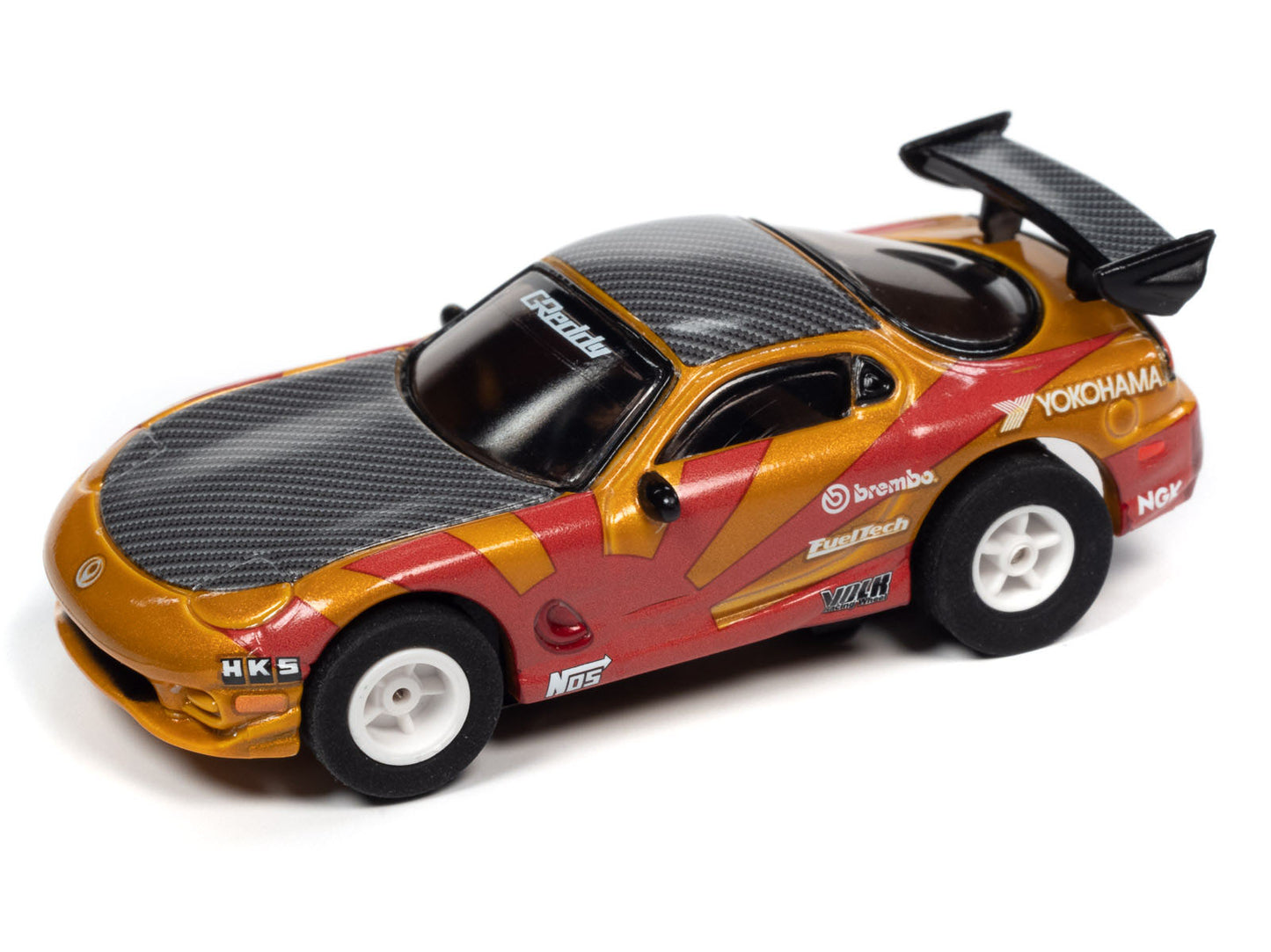 Auto World 1995 Mazda RX7 Gold Xtraction Import Heat for AFX HO Scale Slot Car SC378 - PowerHobby