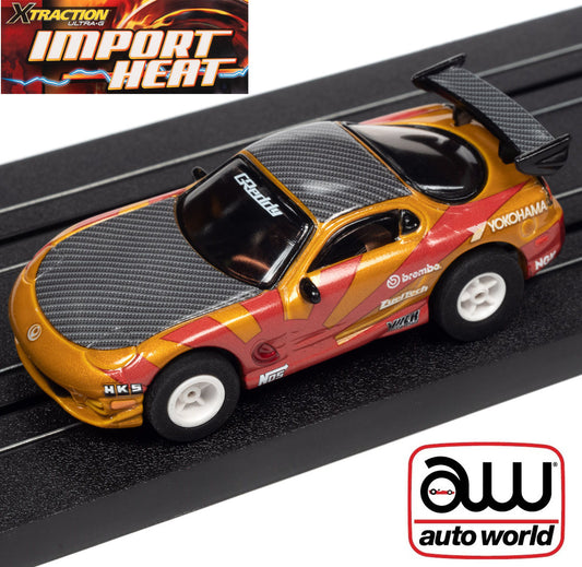 Auto World 1995 Mazda RX7 Gold Xtraction Import Heat for AFX HO Scale Slot Car SC378 - PowerHobby