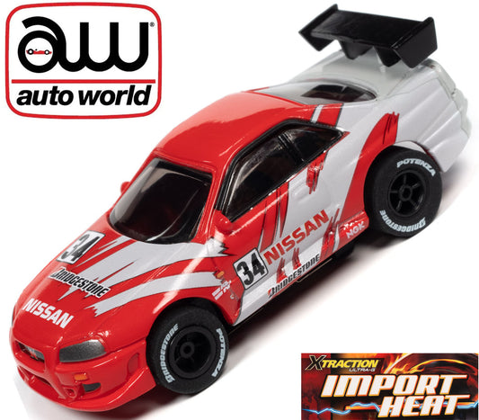 Auto World Nissan Skyline GTR Xtraction Import Heat for AFX HO Scale Slot Car SC378 - PowerHobby