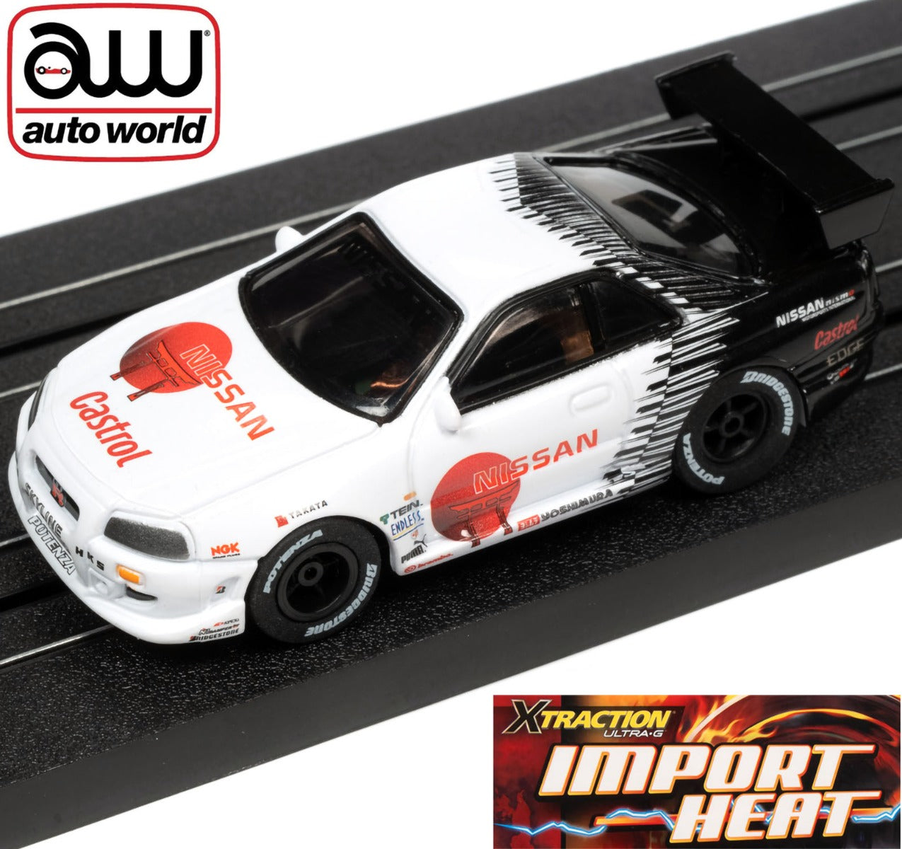 Auto World Nissan Skyline GTR Xtraction Import Heat for AFX HO Slot Car SC378 - PowerHobby