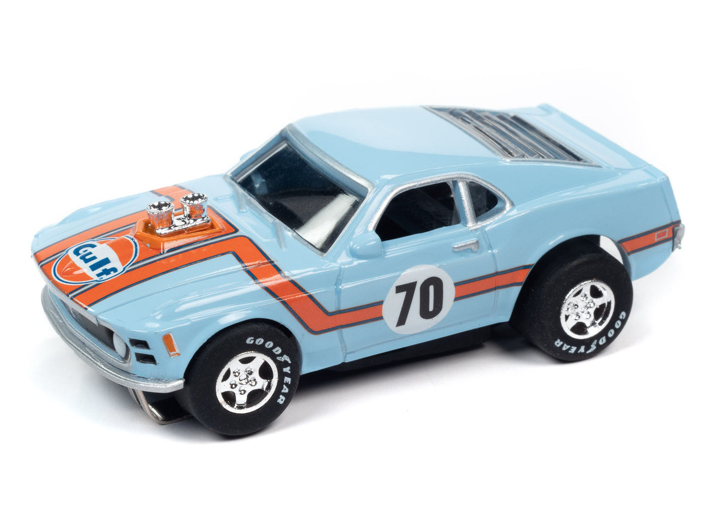 Auto World Super III 1970 Ford Mustang Boss 302 Gulf HO Scale Slot Car SC383 - PowerHobby