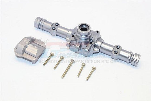 GPM ALUMINUM FRONT/REAR AXLE HOUSING WITH COVER AXIAL SCX10 II GUN SILVER - PowerHobby