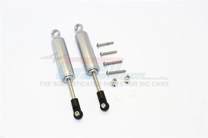 GPM ALUMINUM FRONT/REAR INTERNAL SHOCKS (92MM) AXIAL SCX10 II GUN SILVER - PowerHobby