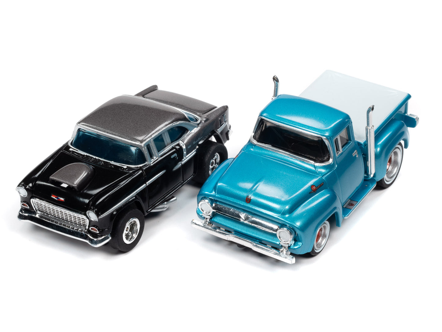 Auto World 1955 Chevy Bel Air 1956 Ford Pickup for AFX Ho scale Slot Car - PowerHobby