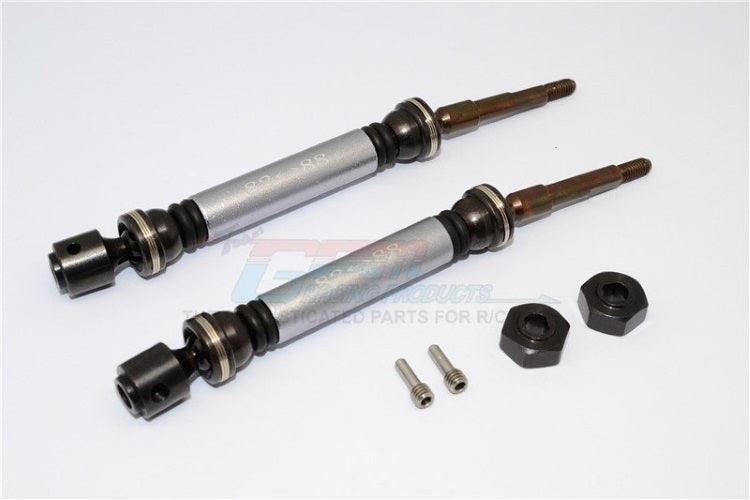 Gpm Silver Steel Aluminum Rear CVD Drive Shaft /Wheel Hex Traxxas Slash 4X4 - PowerHobby