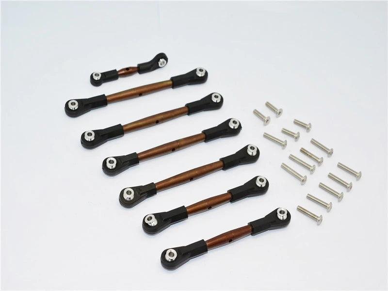 GPM Traxxas Slash 4x4 LCG Spring Steel Compelted Tie Rod - 7Pcs Set Black - PowerHobby