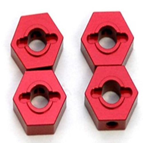 ST Racing ST1654R 12mm Aluminum Hex Adapters (Red) (4) (Slash 4x4) - PowerHobby