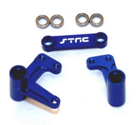 STRC ST3743XB Steering Bellcrank Set Blue Traxxas Bandit Rustler Slash - PowerHobby