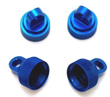 STRC ST3767B Aluminum Upper Shock Cap Blue Traxxas Slash Rustler Bandit Stampede - PowerHobby