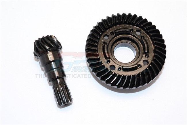 GPM CHROME STEEL FRONT SPIRAL BEVEL GEARS TRAXXAS X-MAXX 4X4 BLACK - PowerHobby