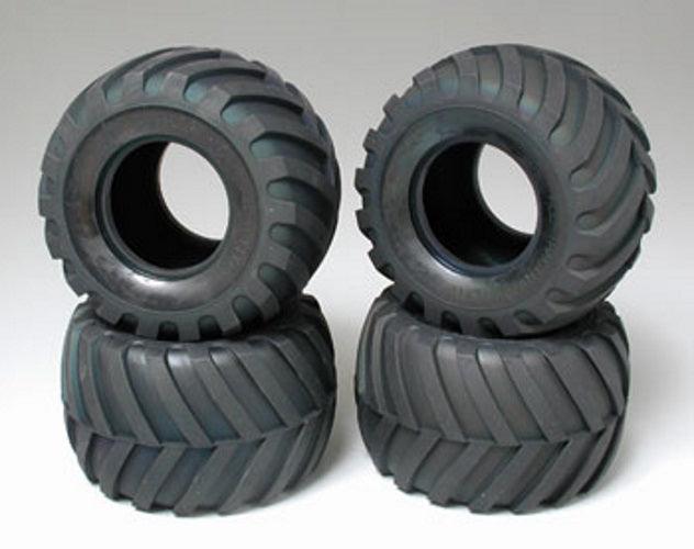 Tamiya 9805213 V-Tread Tire Set (4) For Midnight Pumpkin Lunch Box Trucks - PowerHobby