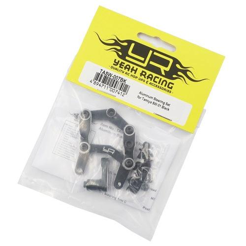 Yeah Racing TASW-007BK Aluminum Steering Set Black Tamiya SW-01 - PowerHobby