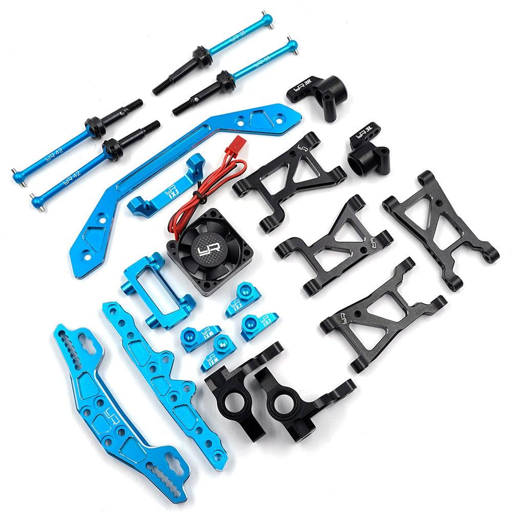 Yeah Racing Aluminum Essential Conversion Kit Blue & Black Tamiya XV-01 - PowerHobby