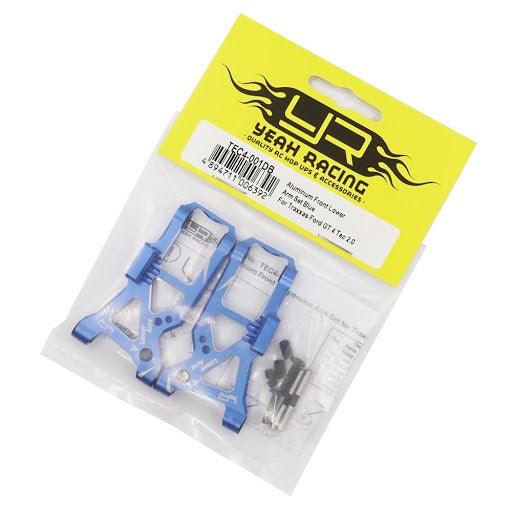 Yeah Racing Aluminum Front Lower Arm Traxxas Ford GT 4 Tec 2.0 Blue - PowerHobby