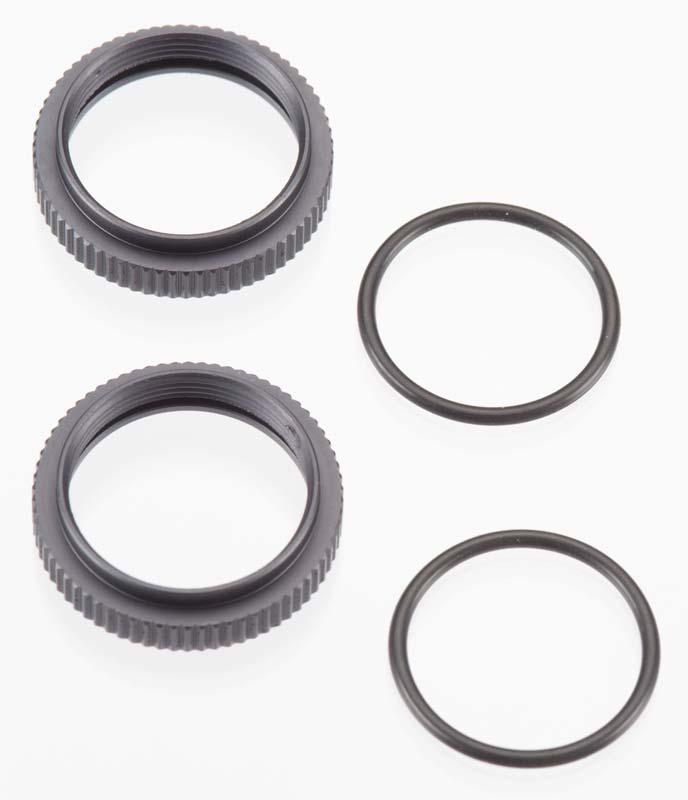 Tekno RC TKR6013 Aluminum Shock Adjustment Nut Set (Gun Metal) (2) SCT410 - PowerHobby