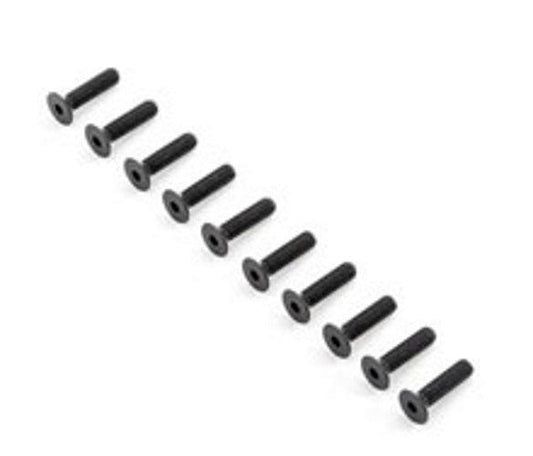 Team Losi Racing TLR255028 Flat Head Screws M5x20mm (10) 5ive-B - PowerHobby