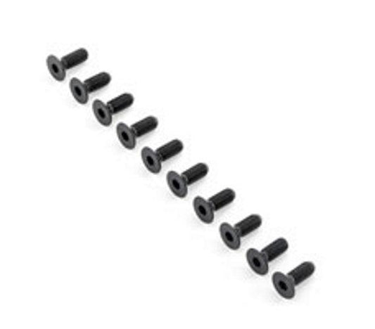 Team Losi Racing TLR255037 Flat Head Screws M6x16mm (10) 5ive-B - PowerHobby