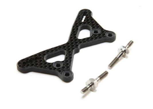 Losi Racing TLR334061 Carbon Front Tower +2mm with Titanium Standoffs 22 5.0 - PowerHobby