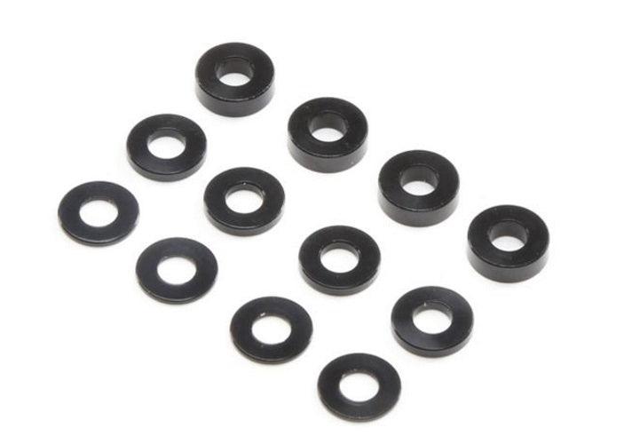 Losi M3 Caster Block Aluminum Washer Set Black 22 5.0 22X-4 8 XT / XTE - PowerHobby