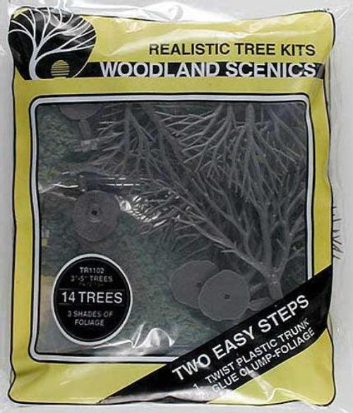 Woodland Scenics TR1102 N/HO Tree Kits 3/5" (14) Train Scenery - PowerHobby