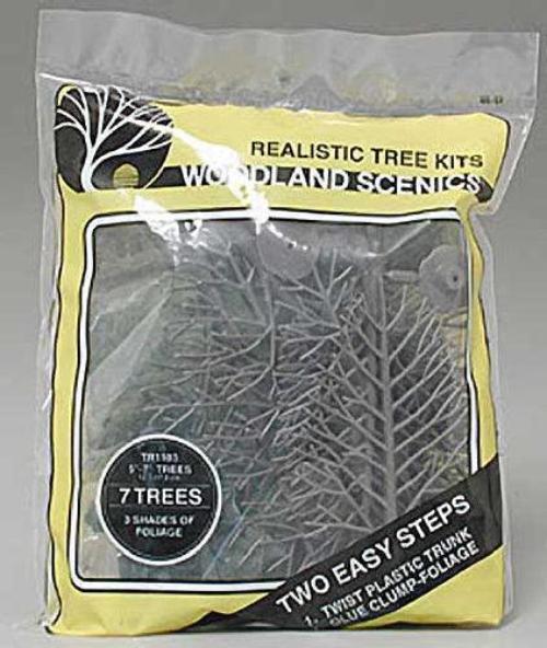 Woodland Scenics TR1103 N/HO Tree Kits 5x7" (7) Train Scenery - PowerHobby