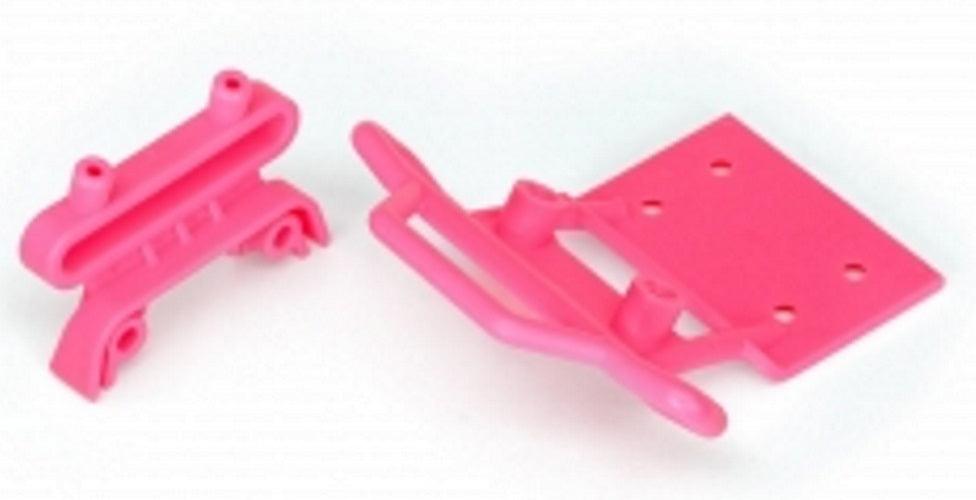 Traxxas 3621P Front Bumper w/ Bumper Mount 4x23mm (2) Pink Stampede 2wd - PowerHobby